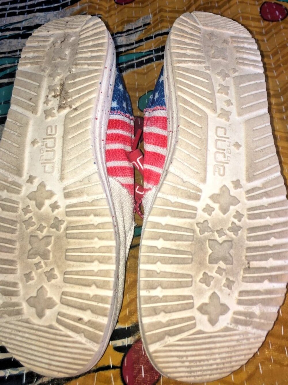 Hey Dude Wendy Sox Patriotic American Flag Shoes Women's Size 6 Slip-On Loafer - Picture 8 of 9